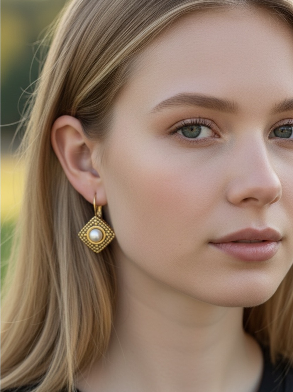 Gold Pearl Drop Earrings - Elegant Women's Jewelry